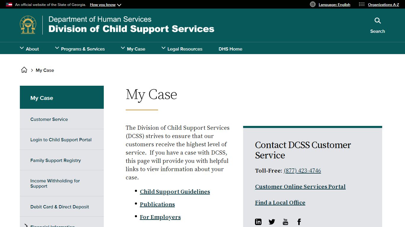 My Case | Division of Child Support Services - Georgia